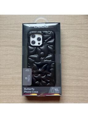 Bebe Faux Leather Butterfly Puff Phone Case iPhone 15 Pro Max Whimsigoth Glam